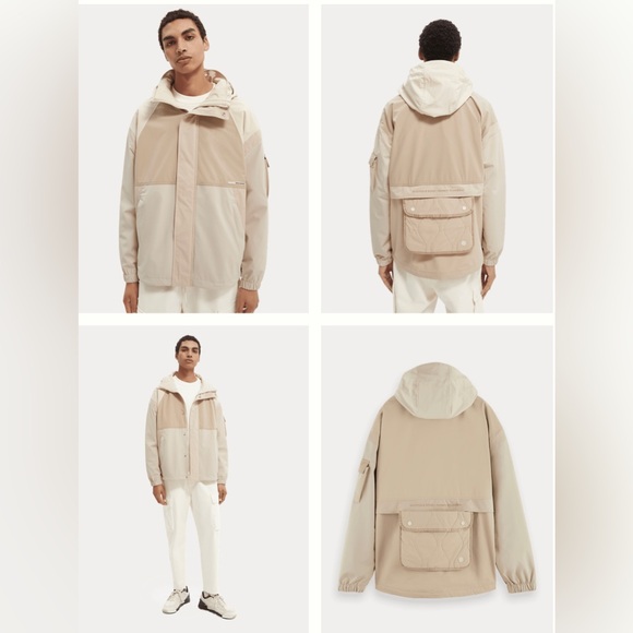 NWT Scotch & Soda Lightweight Colorblock Jacket ‘Cream’- LARGE - Picture 2 of 13